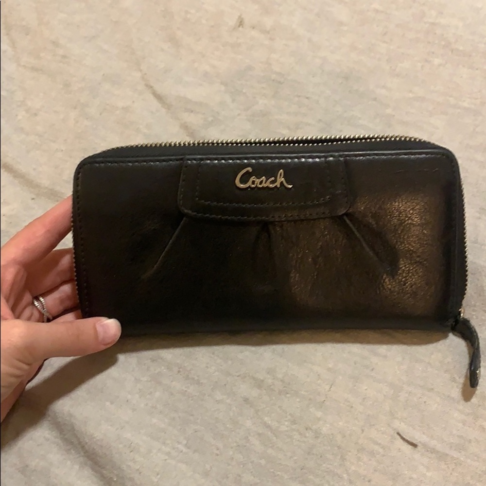Black leather Coach wallet